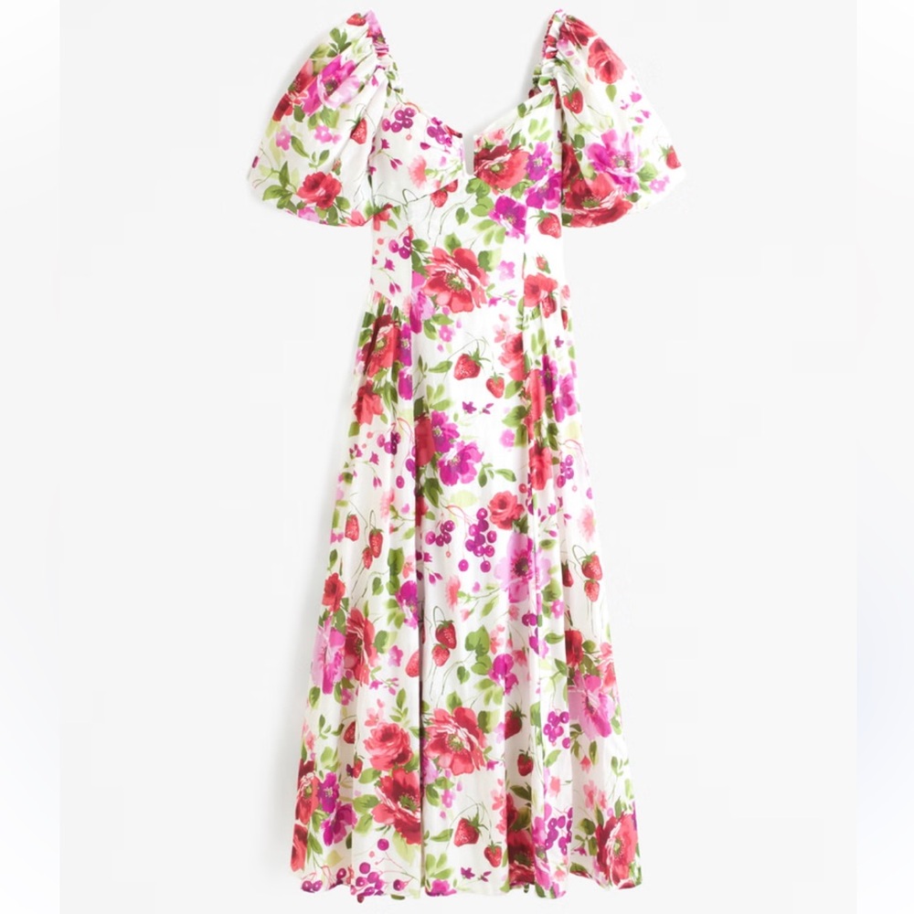 NWT Abercrombie & Fitch Puff Sleeve Floral Dress
